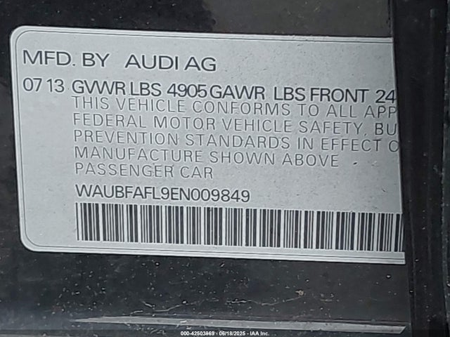 2014 AUDI A4 WAUBFAFL9EN009849 Photo 8