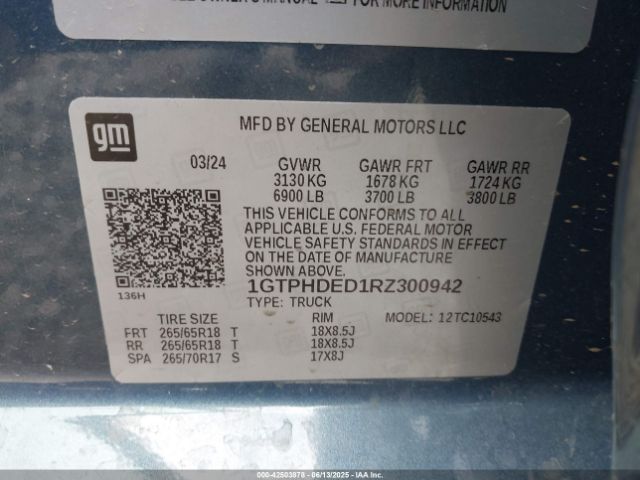 1GTPHDED1RZ300942 GMC Sierra 1500 2wd  Short Box Slt