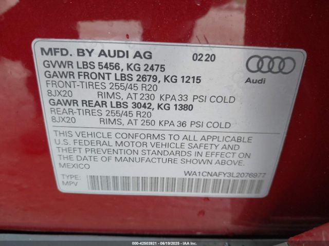 2020 AUDI Q5 WA1CNAFY3L2076977 Photo 8