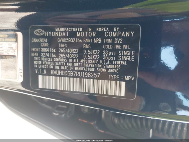 KMUHBDSB7RU198257 Genesis t-gdi theta iii