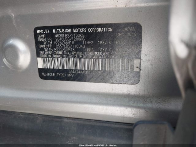 2019 MITSUBISHI ECLIPSE CROSS JA4AT4AA0KZ030487 Photo 8