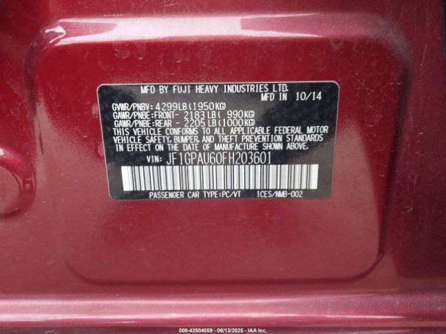 2015 SUBARU IMPREZA JF1GPAU60FH203601 Photo 8