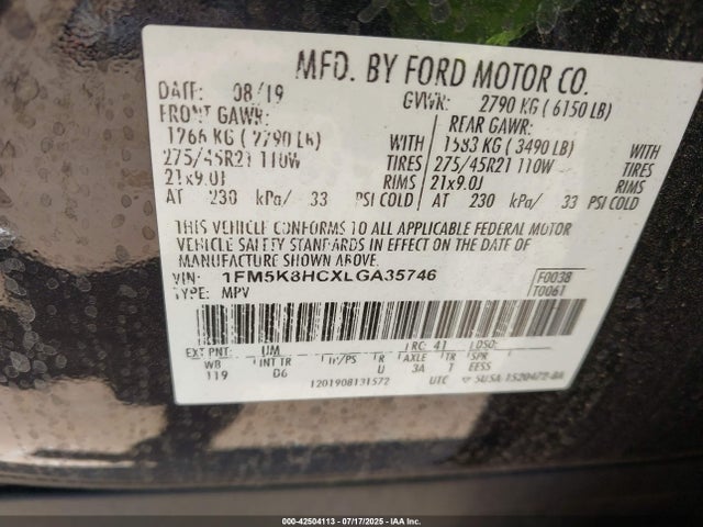 1FM5K8HCXLGA35746 Ford gtdi