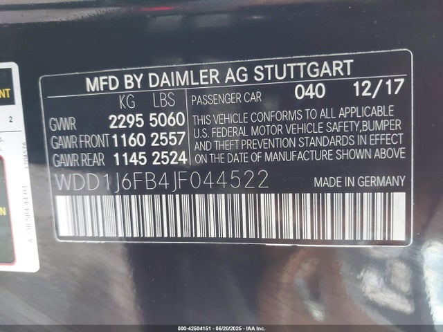 WDD1J6FB4JF044522 Mercedes-Benz m276