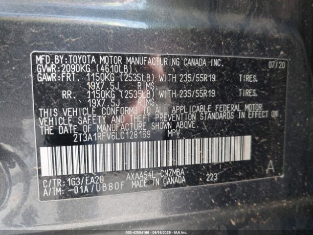 2020 TOYOTA RAV4 2T3A1RFV6LC128169 Photo 8