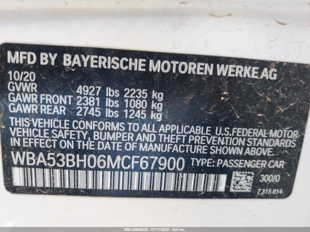 BMW 530I 2021 WBA53BH06MCF67900 Image 9