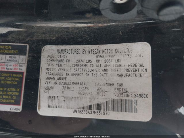 2007 NISSAN 350Z JN1BZ36A37M651970 Photo 8
