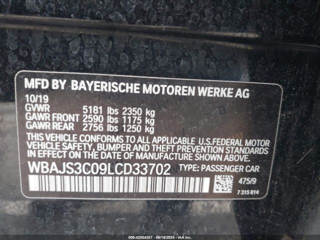 2020 BMW 540I WBAJS3C09LCD33702 Photo 8