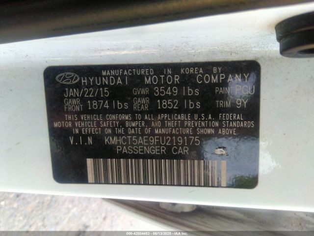 KMHCT5AE9FU219175 Hyundai ACCENT GS