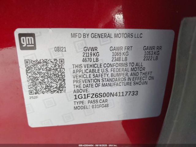 2022 CHEVROLET BOLT EUV 1G1FZ6S00N4117733 Photo 8