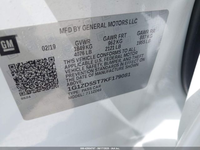 2019 CHEVROLET MALIBU 1G1ZD5ST7KF179081 Photo 8