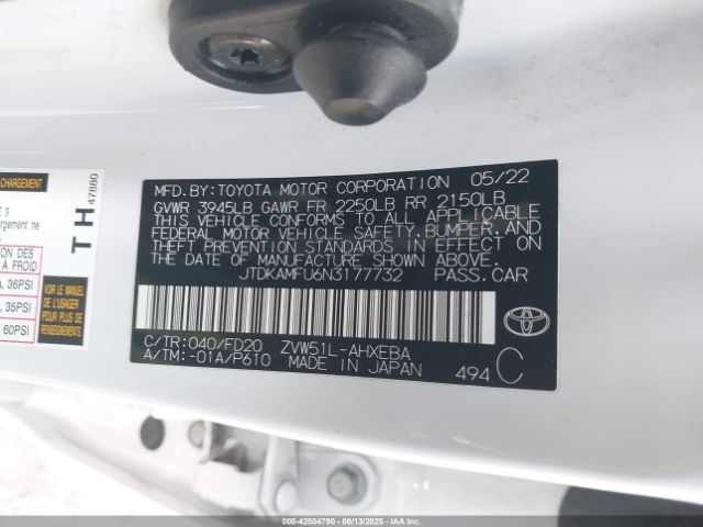 2022 TOYOTA PRIUS JTDKAMFU6N3177732 Photo 8