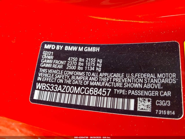 WBS33AZ00MCG68457 BMW M4