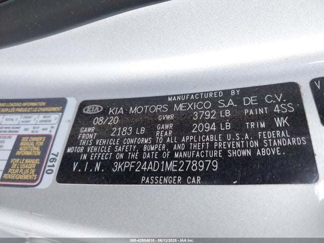 KIA mpi nu 2021 3KPF24AD1ME278979 Image 9