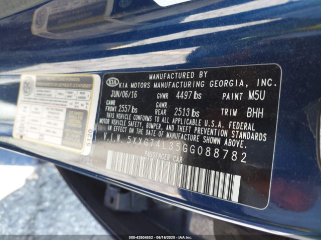5XXGT4L35GG088782 KIA t-gdi theta ii