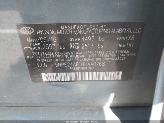 5NPE24AF1HH440768 Hyundai Sonata