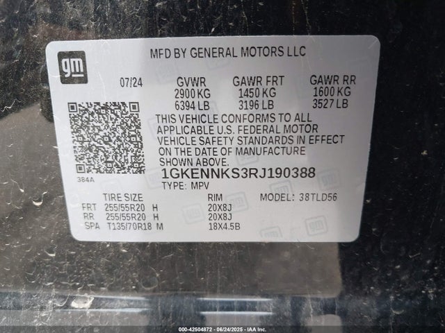 1GKENNKS3RJ190388 GMC lk0