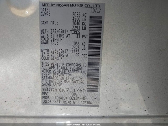 5N1AT2MT6JC711760 Nissan 2018