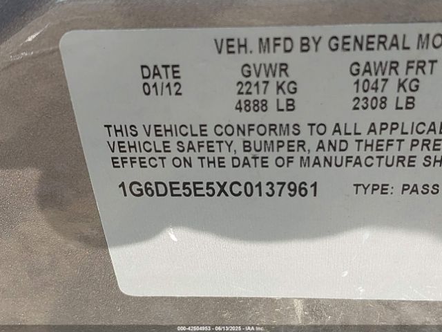 2012 CADILLAC CTS 1G6DE5E5XC0137961 Photo 8