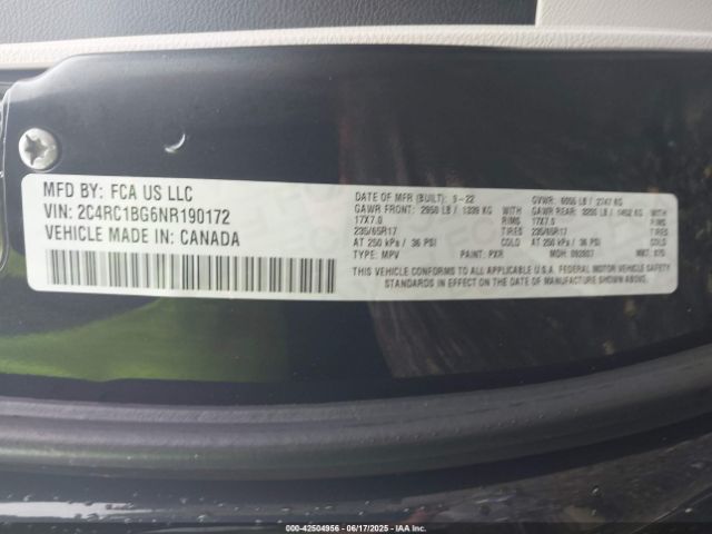 2022 CHRYSLER PACIFICA 2C4RC1BG6NR190172 Photo 8