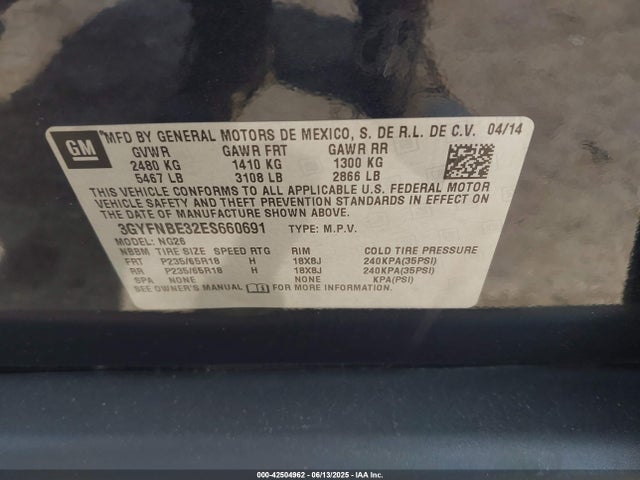 2014 CADILLAC SRX 3GYFNBE32ES660691 Photo 8