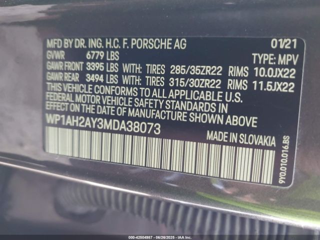 2021 PORSCHE CAYENNE E-HYBRID WP1AH2AY3MDA38073 Photo 8