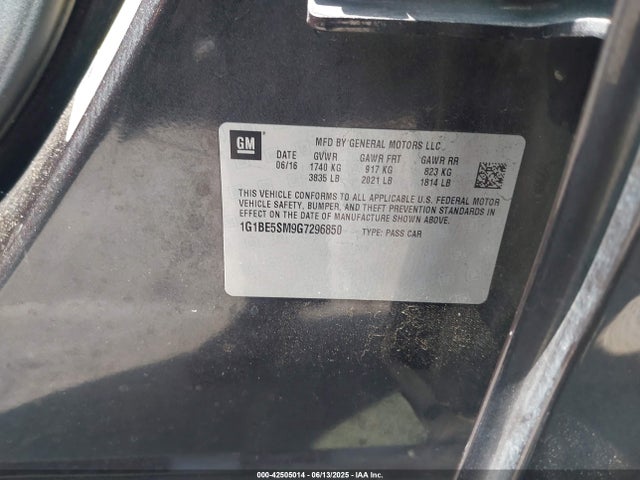 1G1BE5SM9G7296850 Chevrolet le2 - di: direct injection, alum, vvt, gen i, gmna