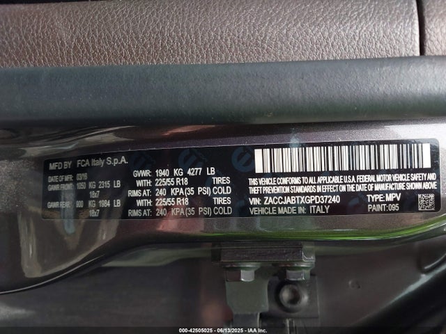 ZACCJABTXGPD37240 Jeep 2016