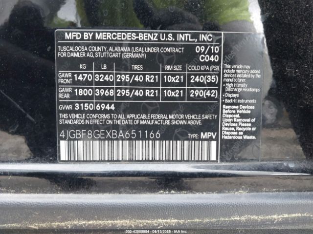 2011 MERCEDES-BENZ GL 550 4JGBF8GEXBA651166 Photo 8