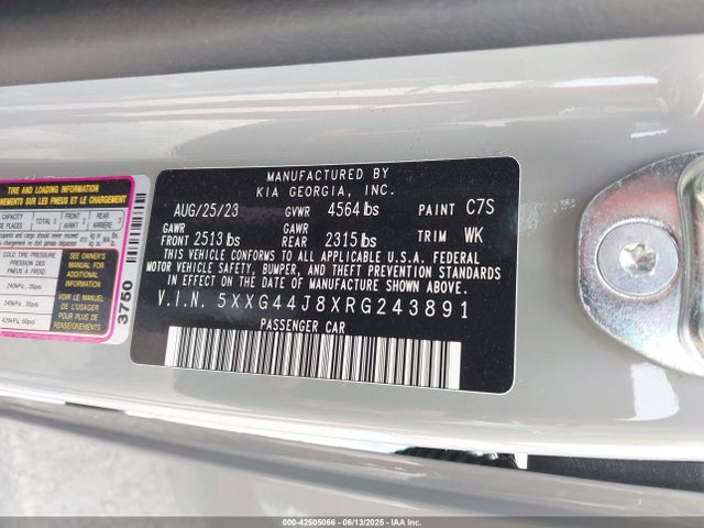 5XXG44J8XRG243891 KIA t-gdi theta iii