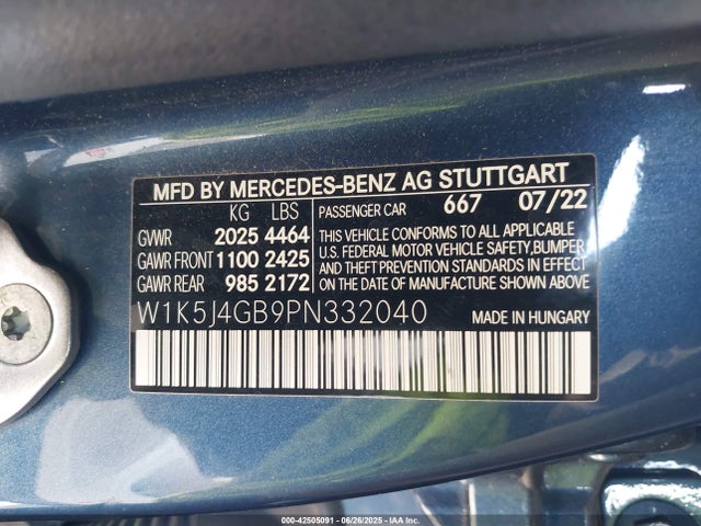 W1K5J4GB9PN332040 Mercedes-Benz m260