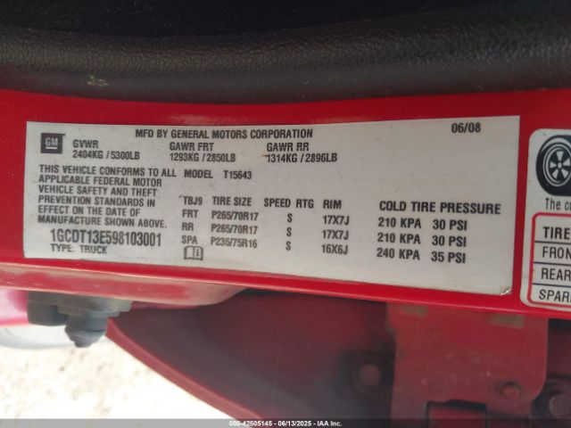 2009 CHEVROLET COLORADO 1GCDT13E598103001 Photo 8