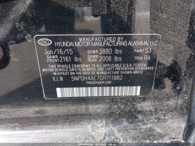 5NPDH4AE7GH711882 Hyundai dohc mpi nu