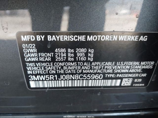 2022 BMW 330I 3MW5R1J08N8C55960 Photo 8