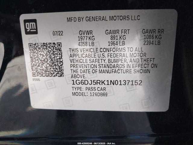 2022 CADILLAC CT4 1G6DJ5RK1N0137152 Photo 8