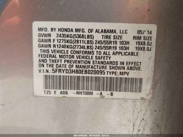 2014 ACURA MDX 5FRYD3H80EB020095 Photo 8