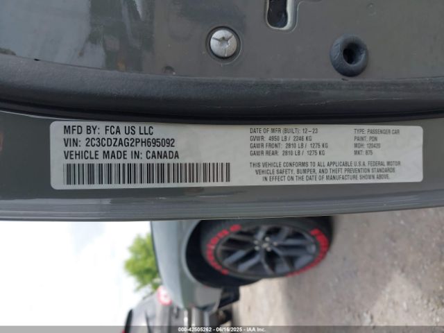 2023 DODGE CHALLENGER 2C3CDZAG2PH695092 Photo 8