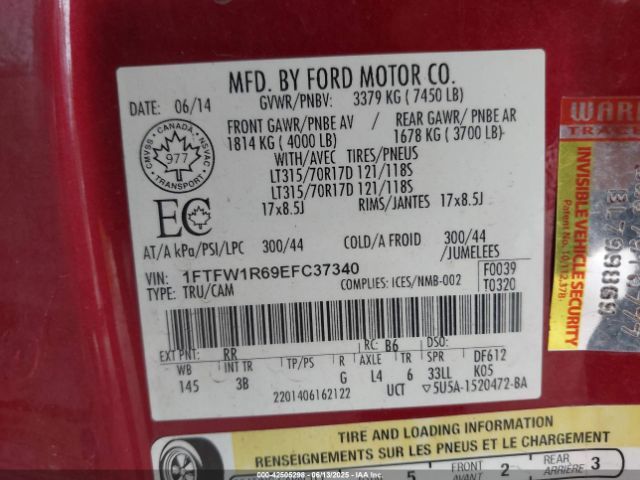 1FTFW1R69EFC37340 Ford 2014