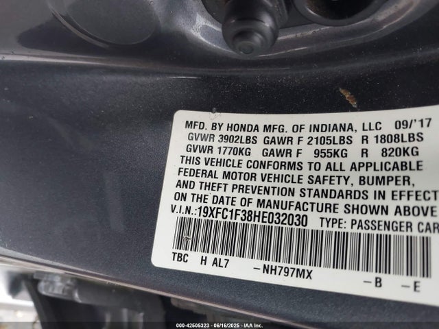 19XFC1F38HE032030 Honda l15b7