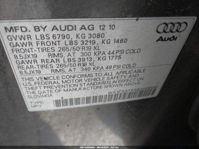 2011 AUDI Q7 WA1CGAFE9BD006466 Photo 8