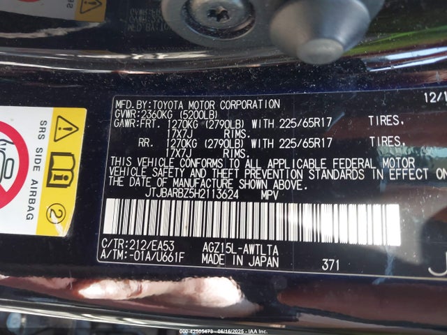 JTJBARBZ5H2113624 Lexus 8ar-fts