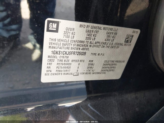 1GKS1CKJ6FR725026 GMC l86 - vvt, afm, e85 max, aluminum