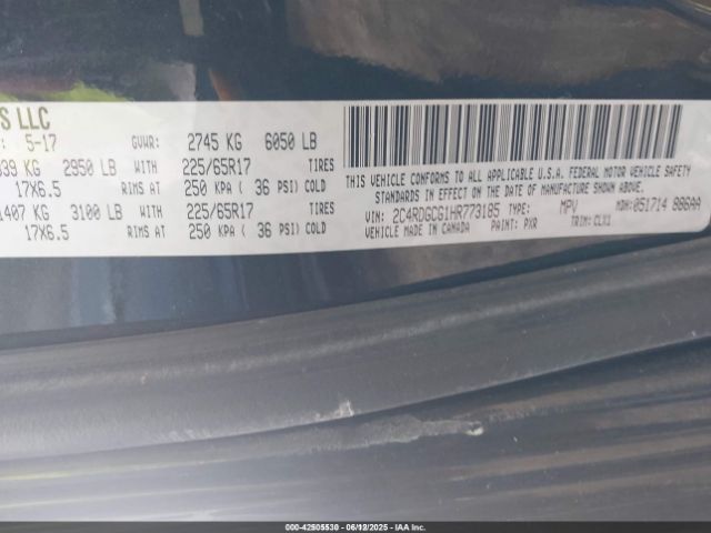 2C4RDGCG1HR773185 Dodge Grand Caravan Sxt