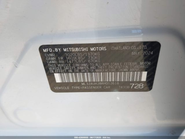2024 MITSUBISHI MIRAGE ML32AUHJ8RH012618 Photo 8