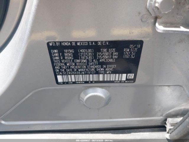 2018 HONDA HR-V 3CZRU5H36JM719107 Photo 8