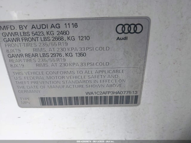 2017 AUDI Q5 WA1C2AFP3HA077513 Photo 8