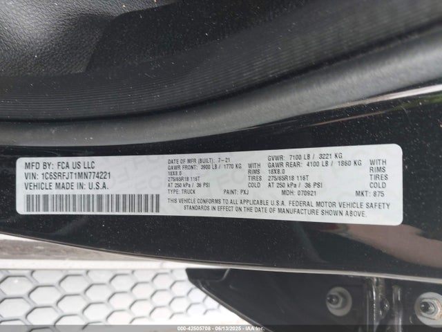 RAM 1500 2021 1C6SRFJT1MN774221 Image 9