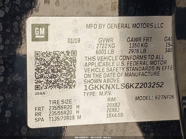 2019 GMC ACADIA 1GKKNXLS6KZ203252 Photo 8