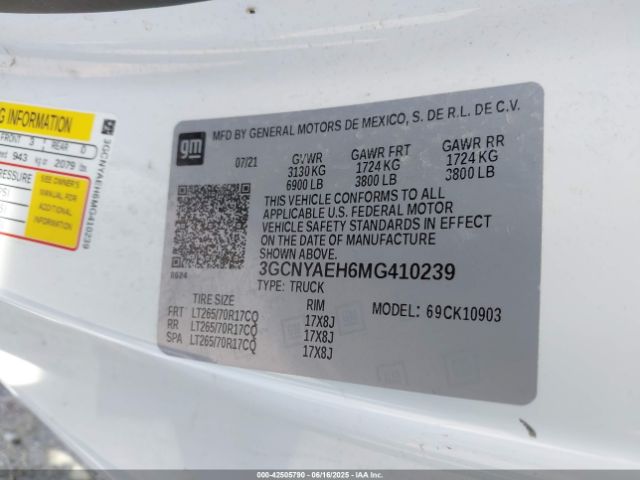3GCNYAEH6MG410239 Chevrolet lv3 - gen 5, sidi, vvt, max alum