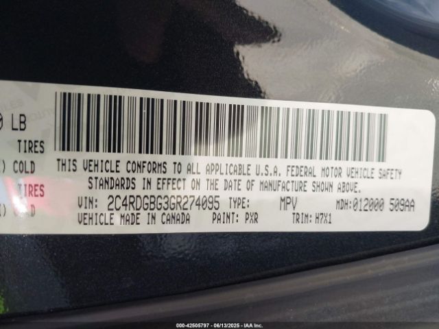 2016 DODGE GRAND CARAVAN 2C4RDGBG3GR274095 Photo 8